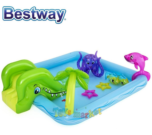 Imagen 2 de 9 de Pileta Inflable Con Tobogan Spray Pelotero Y Juegos Bestway