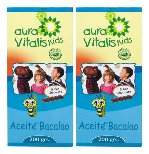 2 X Jarabe Aceite Higado Bacalao Niños Omega 3 Vitamina A+d