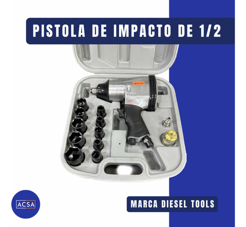 Pistola De Impacto Marca Dieseltools. Dt080102