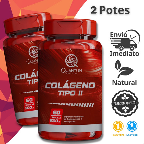 2 Potes Colágeno Tipo 2 Articulação Mais Forte Kit 120 Cáps