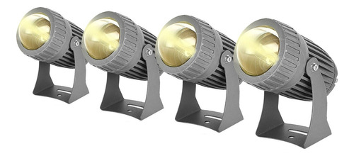 4x Refletor Beam Pimbim 10w 3000k Spot Outdoor Prova Dágua 110/220V