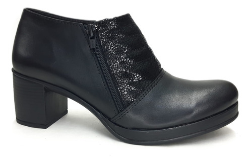 Bota Cuero Mujer Tacón Doble Cierre Plataforma 179