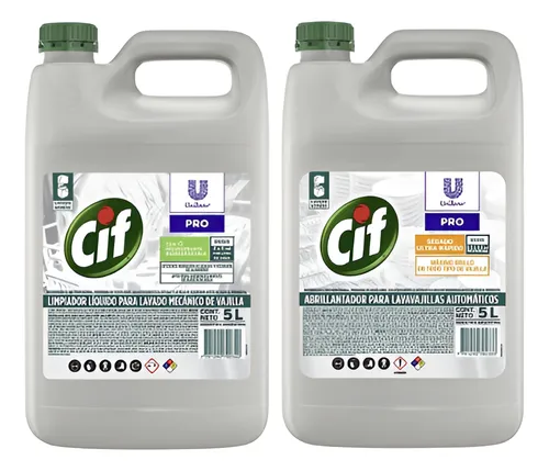 Cif Jabon P/ Maquina Lavavajilla 5 Lts + Abrillantador X 5 L