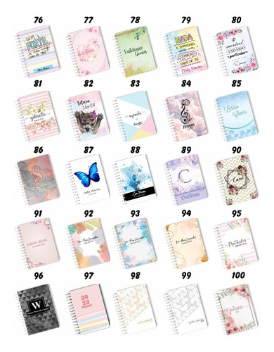 Imagem 6 de 10 de Agenda Personalizada Ano Atual C/nome Floral Preta