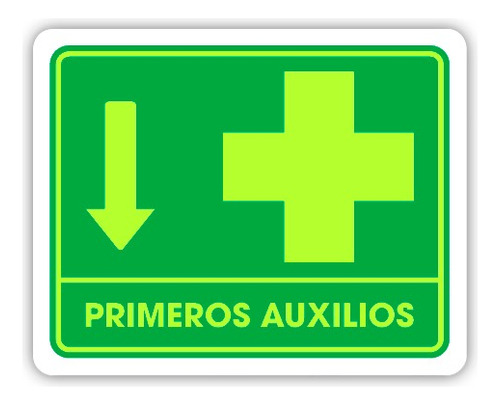 Señalamiento Primeros Auxilios 30x40 Fotoluminiscente 3pzas