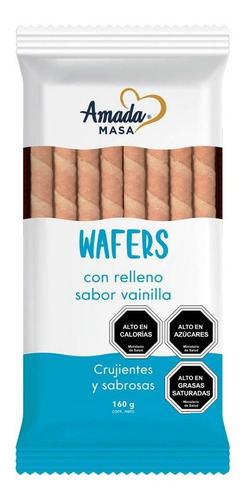 Waffers Amada Masa De Vainilla 160gr (3 Unidad)-super