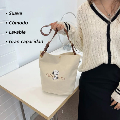 Sjx Bolsos De Moda Bolso Mano Snoopy Lona Bandolera Mujer