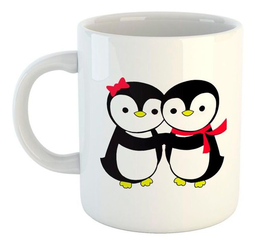 Taza De Plastico Pinguinos Abrazados Enamorados Amor