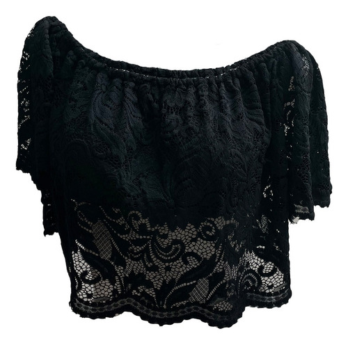 Blusa Top Bordado De Flores