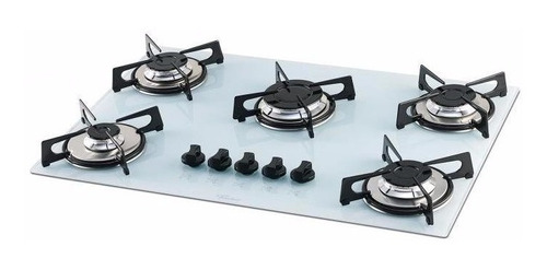 Cooktop 5 Bocas Fischer Fit Line Mesa De Vidro 1642 Branco