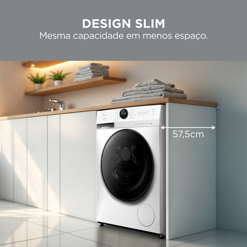 Lava E Seca 11kg Branca Slim Conectada Midea 127v Branco