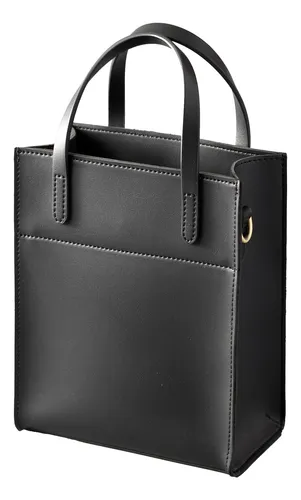 comprar Mini Bolso Tote De Cuero Vegano Para Mujer (negro)