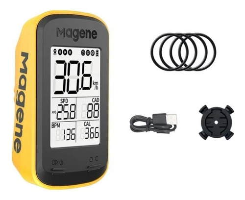 Magene C206pro Gps Bike Computer Ant+ Bluetooth Ipx6 Amarelo