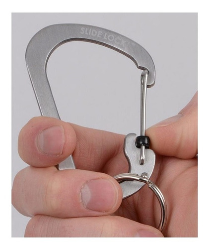 Imagen 2 de 7 de Mosquetón Plateado Con Seguro #3 Slide Lock Nite Ize