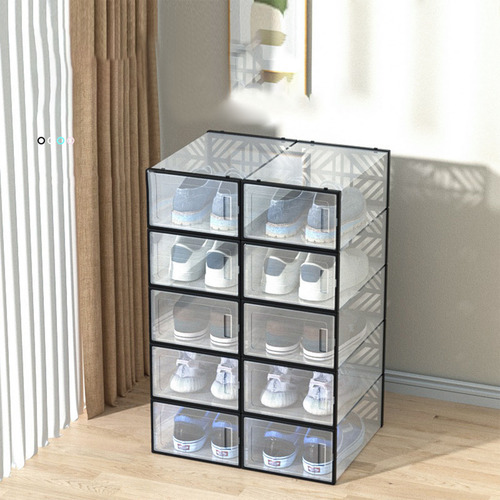 Caja De Zapatos Transparente Con Dos Extremos De Almacenamie