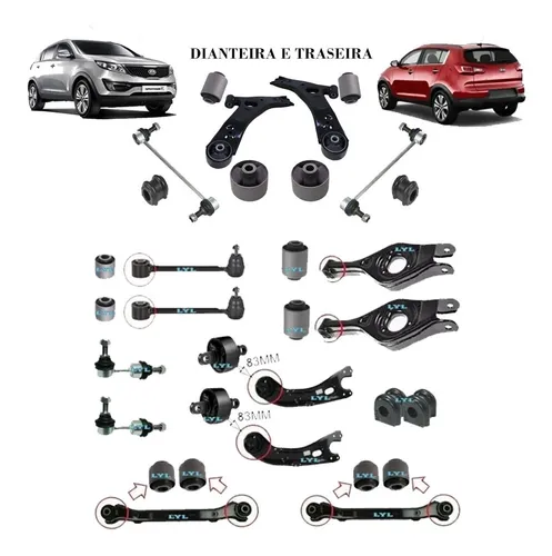 Kit 18 Bucha+ 4 Bieleta Suspensão Diant /tras. Sportage 2011 Kit 18 Bucha+ 4 Bieleta Suspensão Diant /tras. Sportage 2011