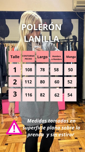 Poleron Oversize Lanilla Mujer