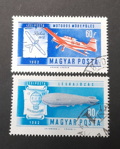Sello Postal Hungría - Historia De La Aviación 1962