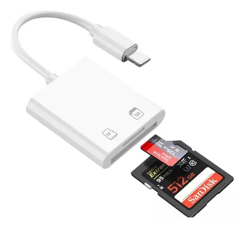 comprar Adaptador Lightning Leitor Cartão Sd Tf iPhone 11 X 8 iPad.