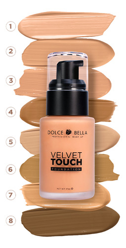 Base De Maquillaje Dolce Bella Velvet Touch 37ml 8 Tonos