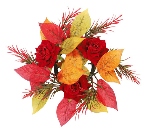 Corona De Anillo De Vela, Corona Decorativa De Otoño Para
