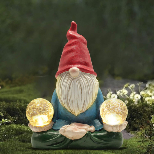 Estatua De Enano Con Luz Solar Led Para Jardín, Estatua De E