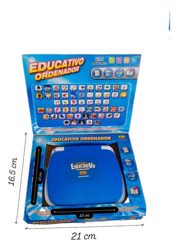 Computadora Educativa Para Niños Español/ Inglés Computadora Azul