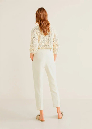 Pantalón Recto Tiro Alto Marca Mango Talla 1