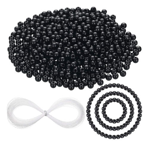 1000 Piezas Beads De Piedras Preciosas Redondas Negras 4 Mm