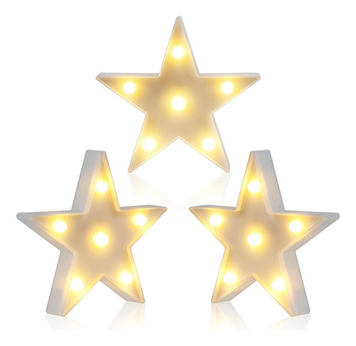 Luz De La Noche Led De 3 Pcs Led Led Star White Night Light