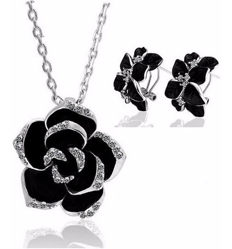 Imagen 1 de 8 de Regalo Mamá Amor Corazón Rosa Dije Aretes Collar Swarovski E