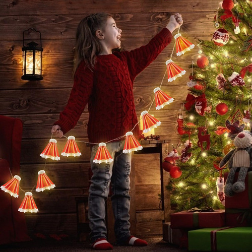 Luces De Cuerda De Navidad, 10 Led Santa Claus Lights Hat.