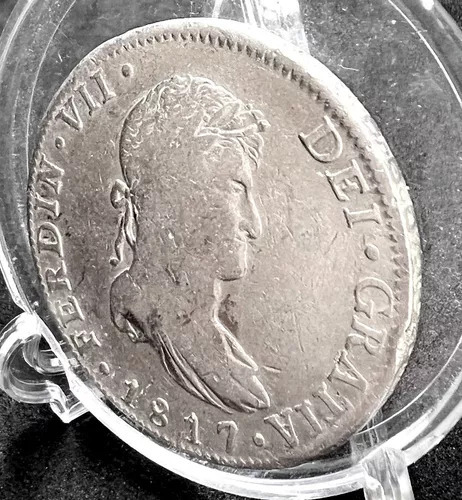 Moneda Original Plata 8 Reales 1817 Mo Época Colonial