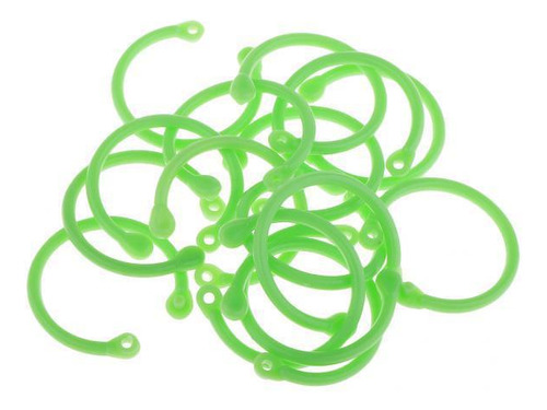 5 X 16 Unids Clips De Plástico Anillos Para Papeles Verde