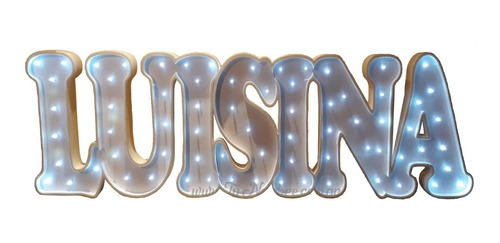 3 Letras 25 Cm Luz Led Polyfan Tu Nombre Cartel Luminoso
