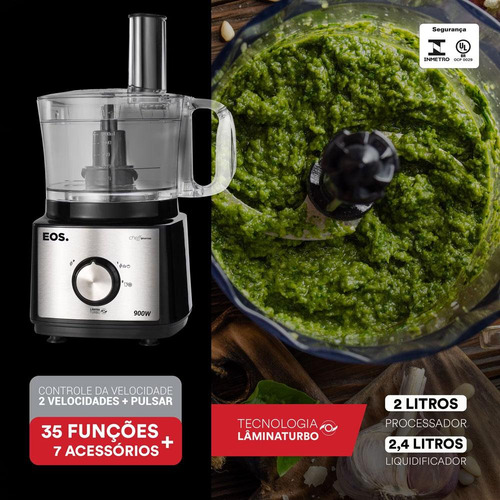 Processador De Alimentos Com 2 Vel. 7 Em 1 Inox 127v - Eos