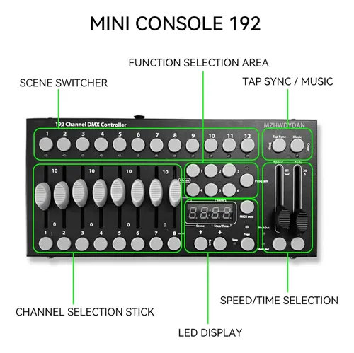 スペースコマンダー Dmx Controller, Dmx192 Console Mini Dj Light Controller L