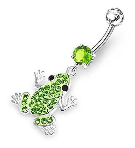 Aros - Fancy Cz Gemstone Multi Crystal Frog 925 Sterling Sil