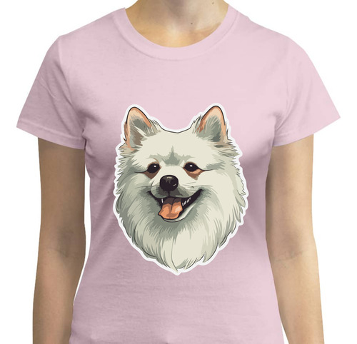 Playera Mujer Con Diseño Perro Pomerania Contento