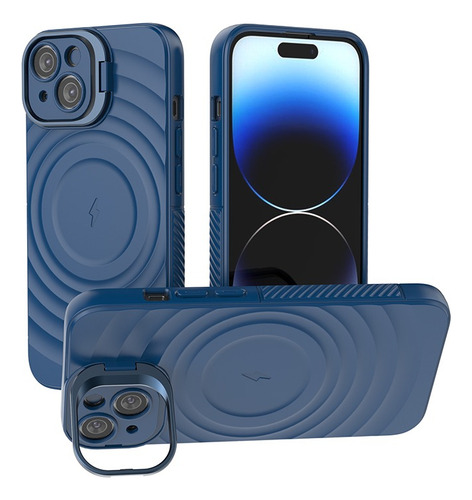 Funda Para iPhone Magsafe Relieve Elevado Protección De Cámara Con Soporte Stand Uso Rudo Esquinas Reforzadas