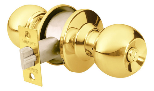Cerradura De Pomo Chapa Bola Dorado Hermex