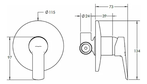 Grifo Monocontrol Para Ducha Arezzo Cromo Stretto