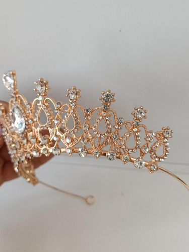 Corona Tiara Tocado Novia Boda Xv Cristal Comunión