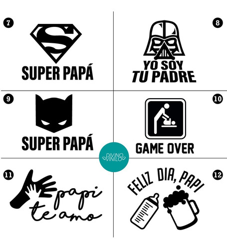 Imagen 3 de 5 de Vinilos Día Del Padre Para Frascos, Latitas, Cajas, Etc