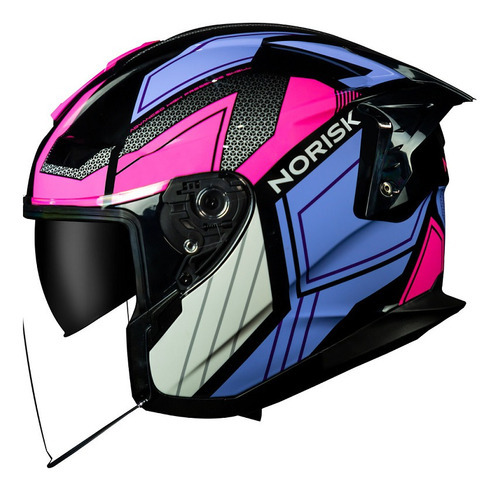 Capacete Norisk Downtown Provenza (aberto) - Preto/rosa Cor Rosa Tamanho do capacete 55/56 (S)