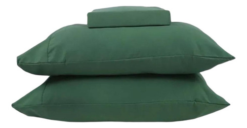 Jogo De Cama Simples Percal Soft 300 Queen Cor Verde Floresta Desenho Do Tecido Lisa