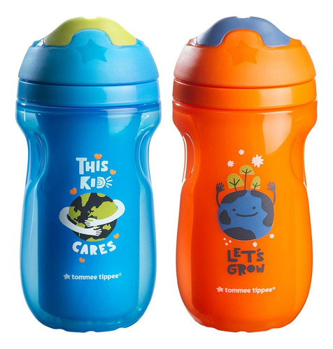 Vaso Térmico Tommee Tippee Sippee 9oz 2pz Azul Naranja Animado