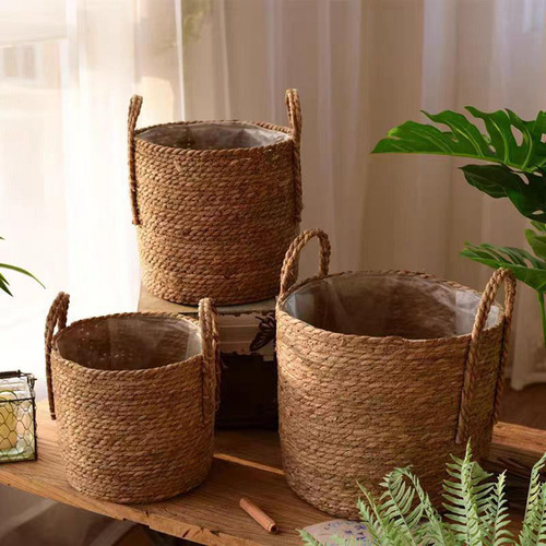 Cesta Tejida Para Macetas, Cesta Para Flores, Cesta De