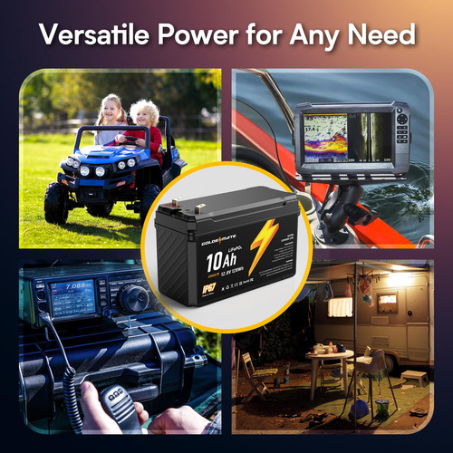 Batería De Litio Lifepo4 Goldenmate 12v 10ah 5000+ Ciclos Ip