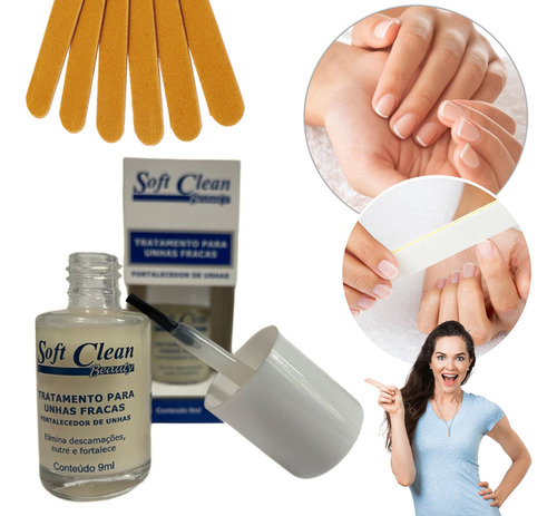 Tratamento Para Unhas Fracas E Fortalece 9ml + 6 Lixas Cor Neutro